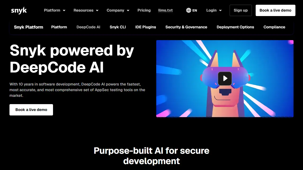 DeepCode AI - zrzut strony