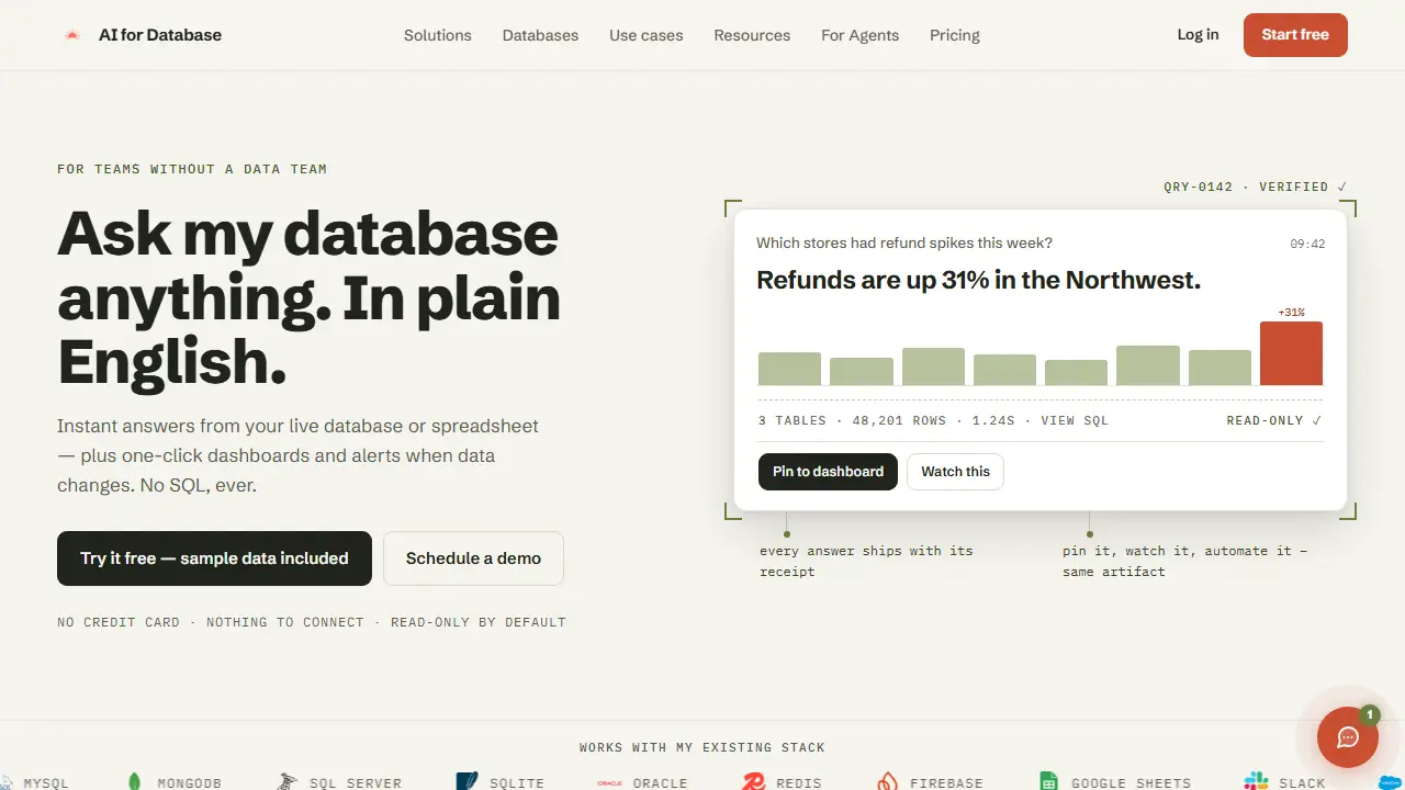 AI for Database - zrzut strony