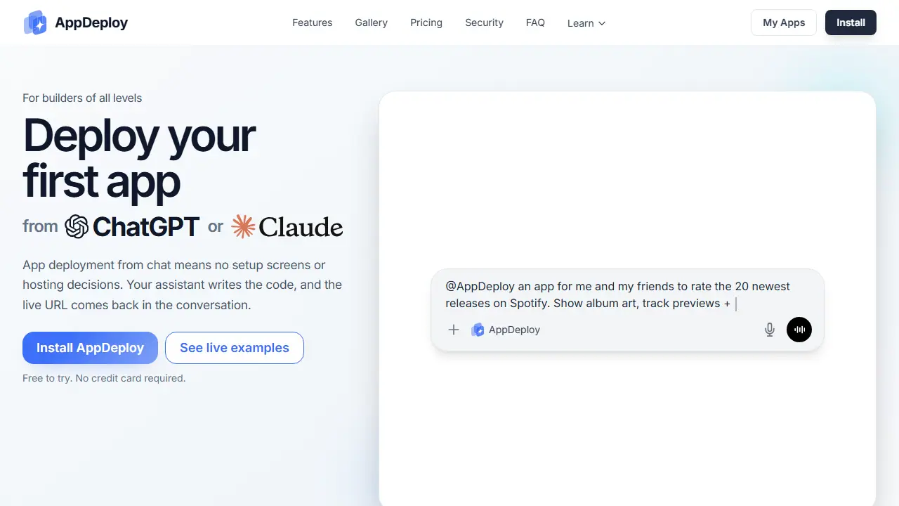 AppDeploy - zrzut strony