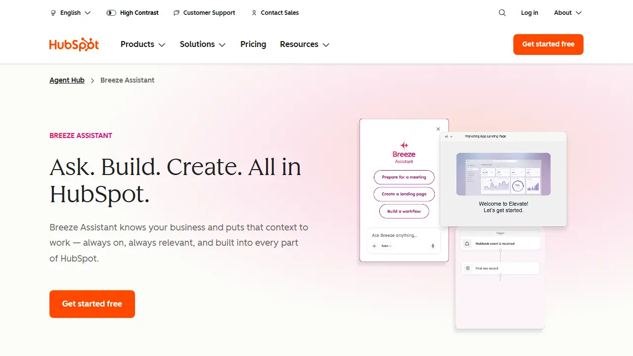 Breeze Assistant - zrzut strony