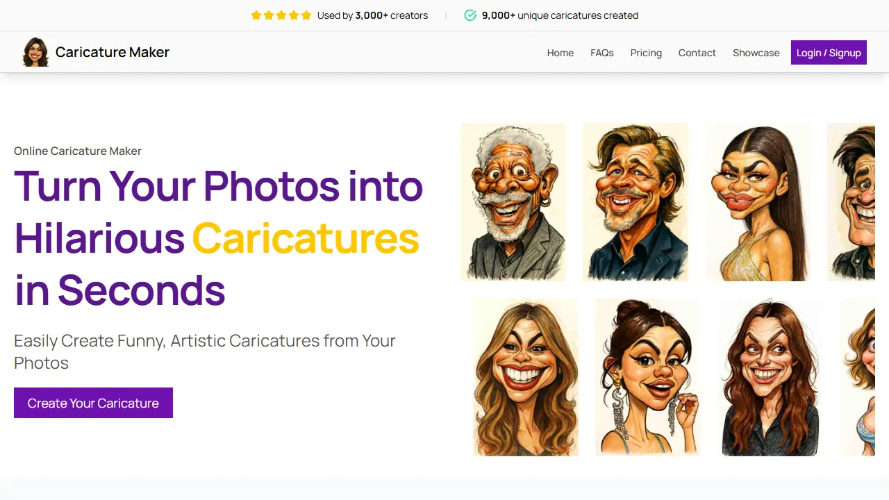 Caricature Maker - zrzut strony