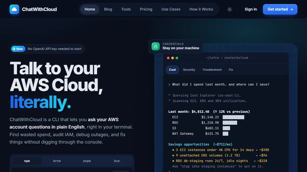 ChatWithCloud - zrzut strony