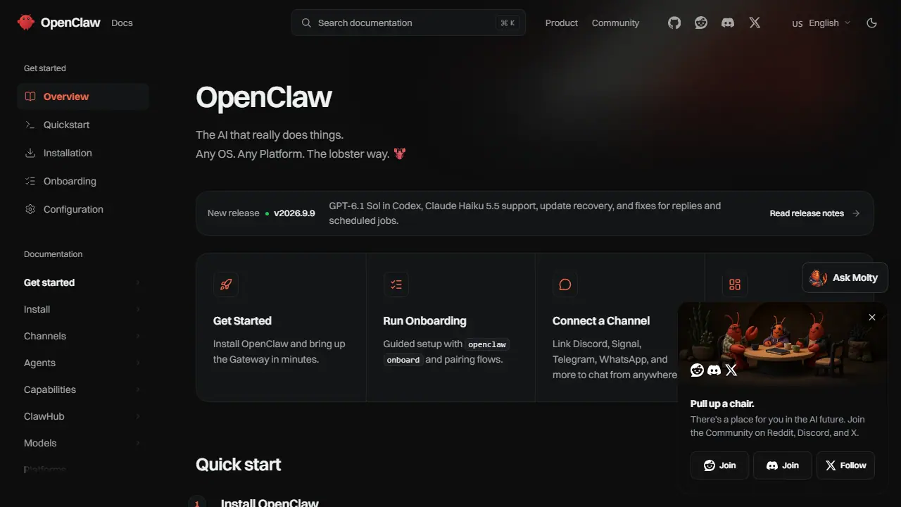 OpenClaw - zrzut strony