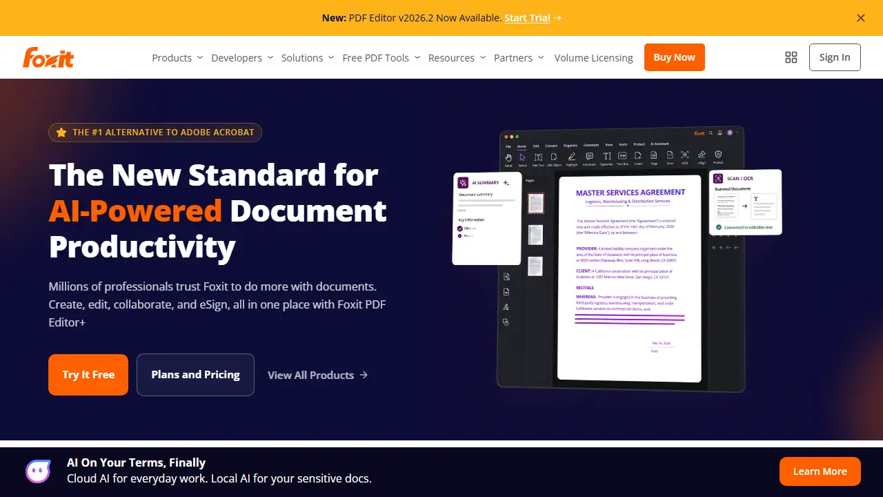Foxit PDF Software & Tools - zrzut strony