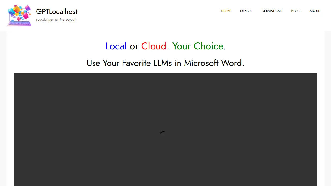 GPTLocalhost - zrzut strony