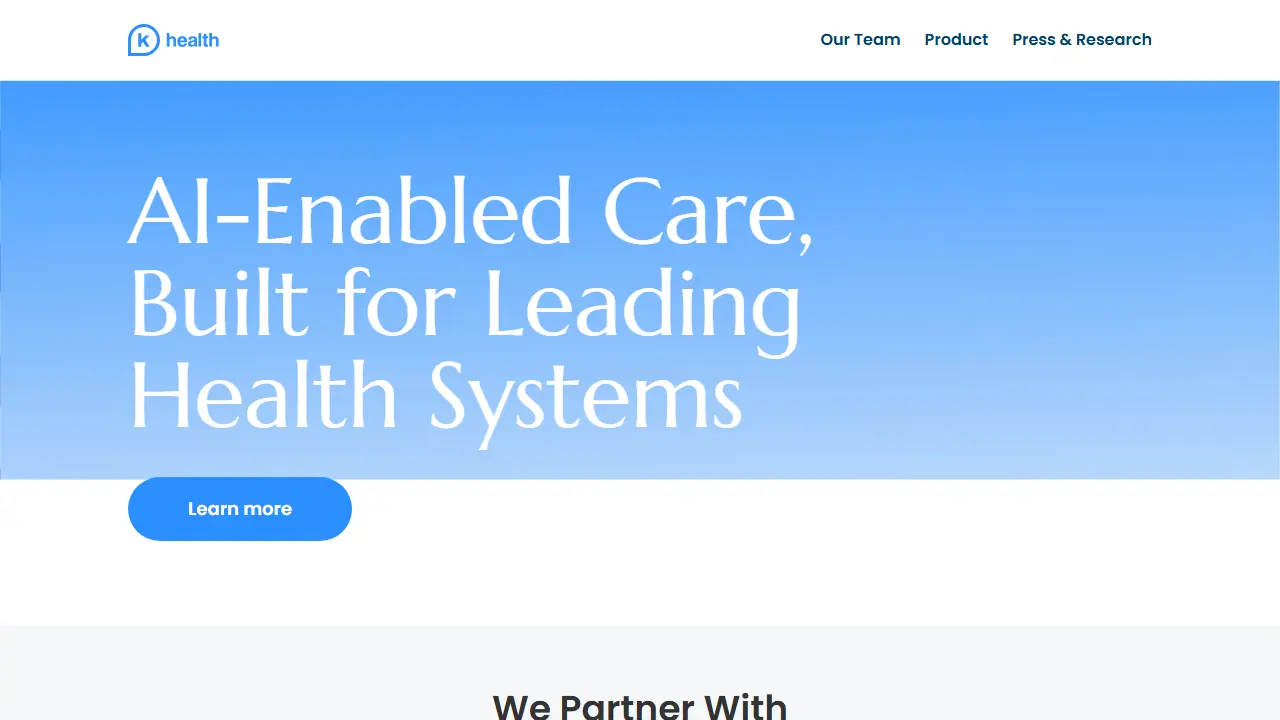K Health - zrzut strony