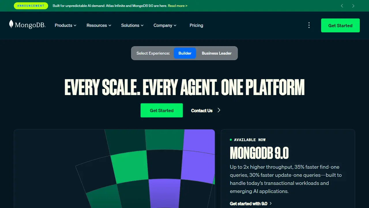 MongoDB Atlas - zrzut strony