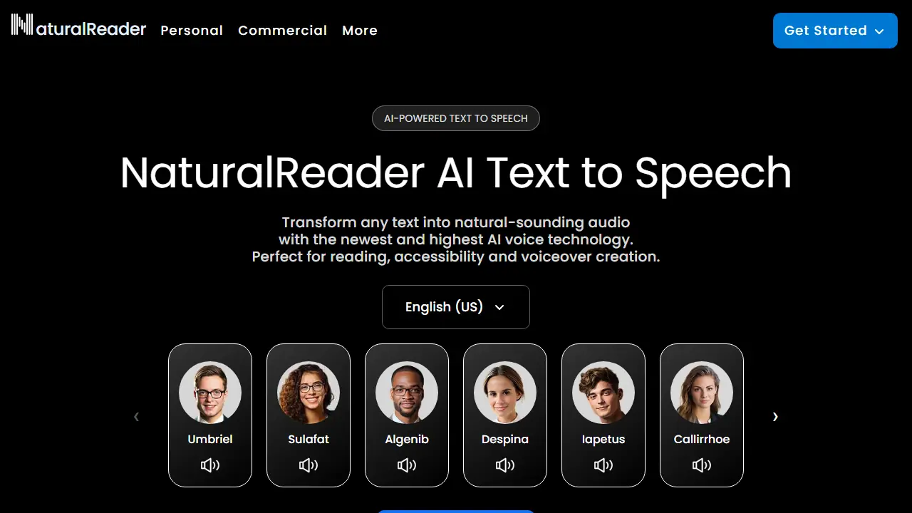 NaturalReader - zrzut strony