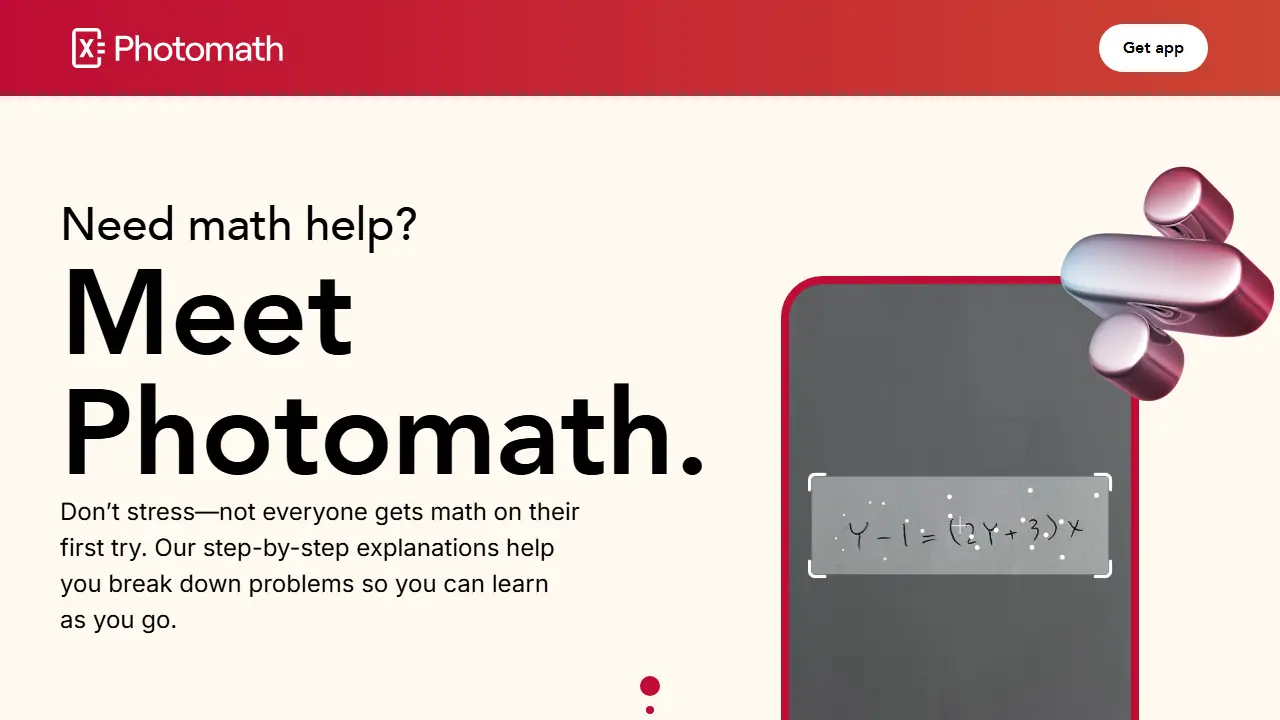 Photomath - zrzut strony