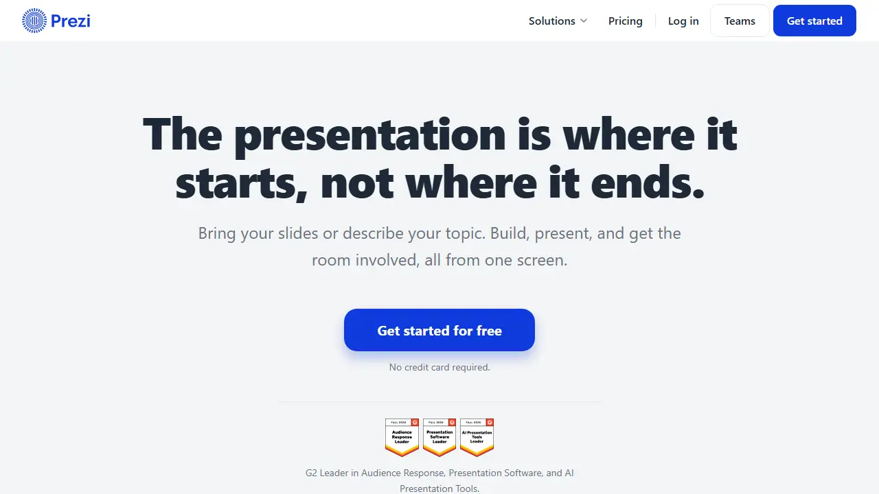 Prezi - zrzut strony