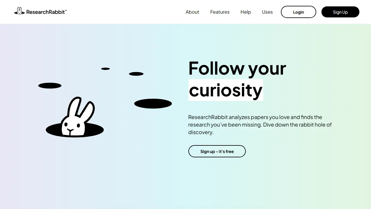 ResearchRabbit - zrzut strony