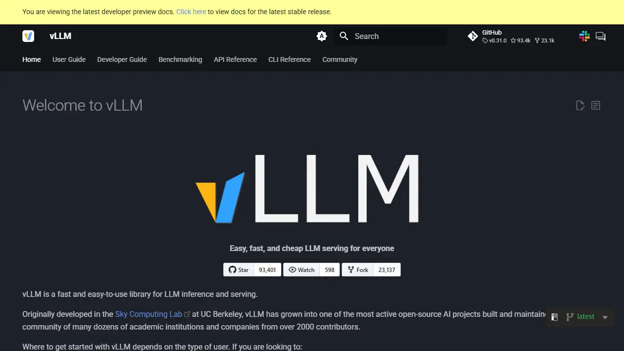 vLLM - zrzut strony