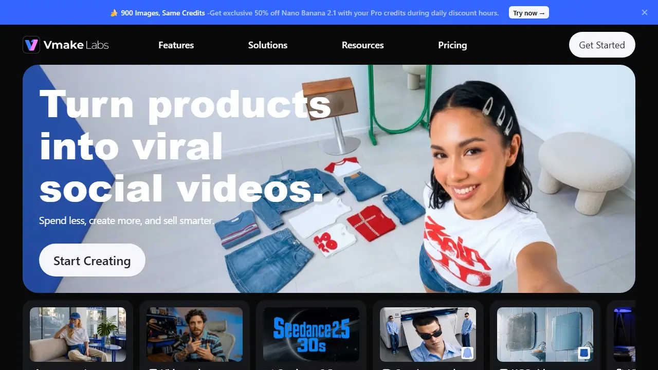 Vmake Labs - zrzut strony