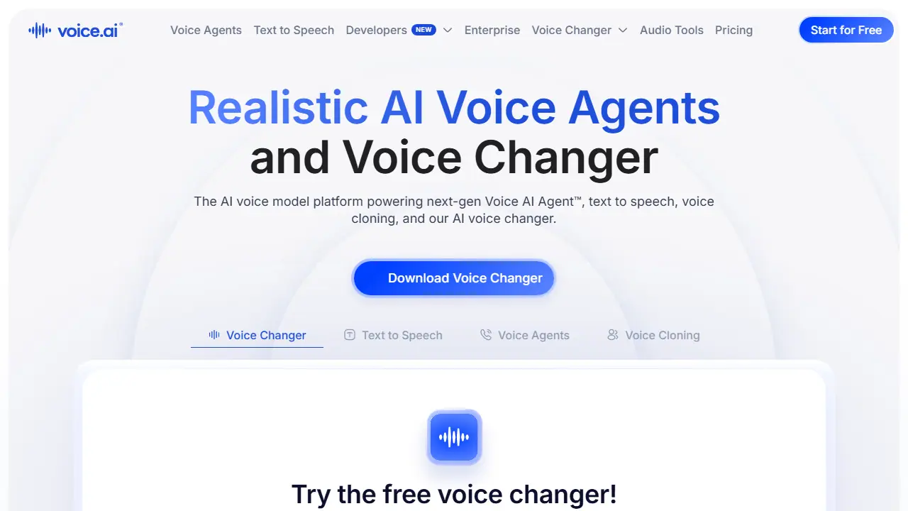Voice.ai - zrzut strony